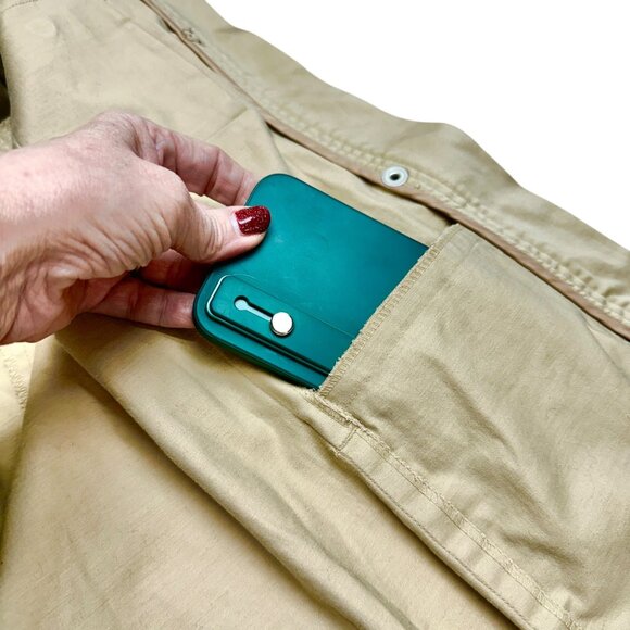 Evan-Picone Shacket Womens S Stretch Beige Shirt Jacket LS Pockets Zip Snap - Picture 9 of 13